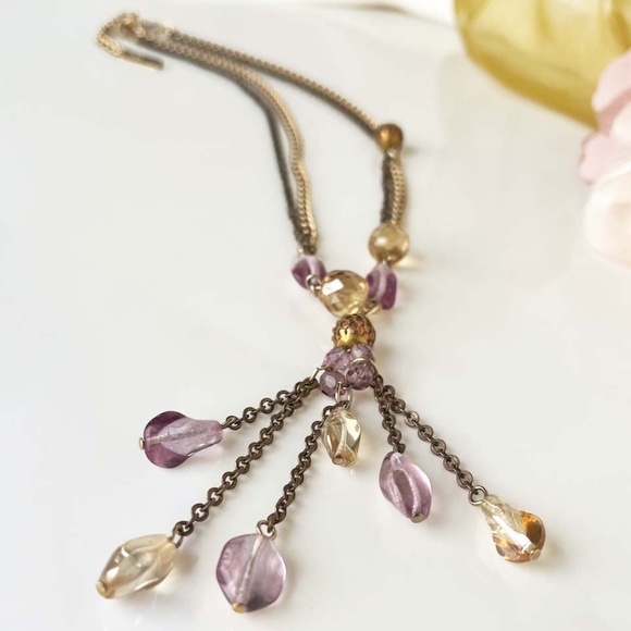 COCCINELLE Vintage Y Drop Cascading Bead Necklace - Picture 10 of 12